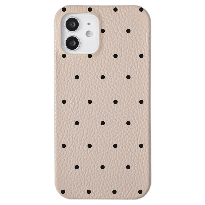 本革 32色 イタリアンシュリンクレザー ドット柄 背面ケース