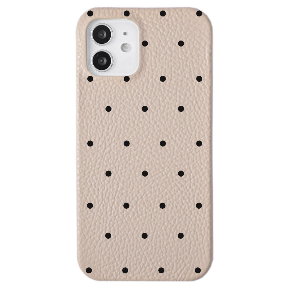 Genuine leather 32 colors Italian shrink leather dot pattern back case iPhone series