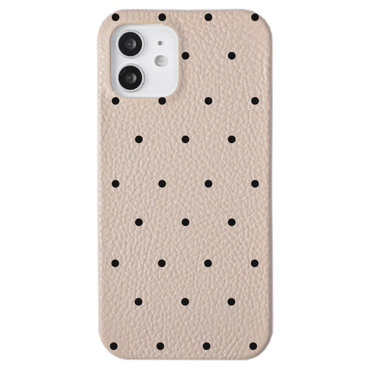 Genuine leather 32 colors Italian shrink leather dot pattern back case iPhone series