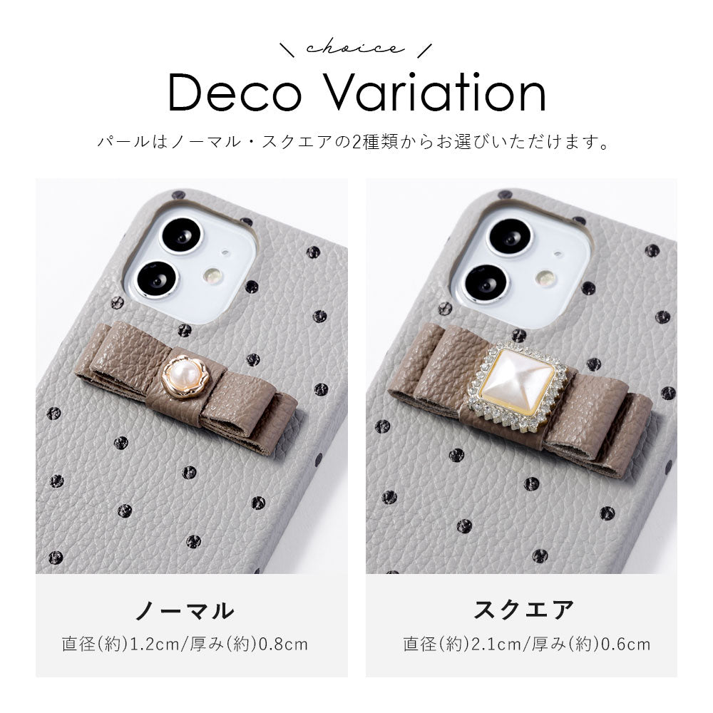 Genuine leather 32 colors Italian shrink leather dot pattern ribbon decoration back case AQUOS series