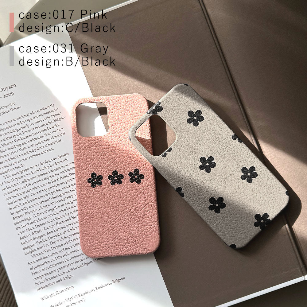 Cuir véritable 32 couleurs cuir italien grainé motif floral 1 coque arrière série AQUOS