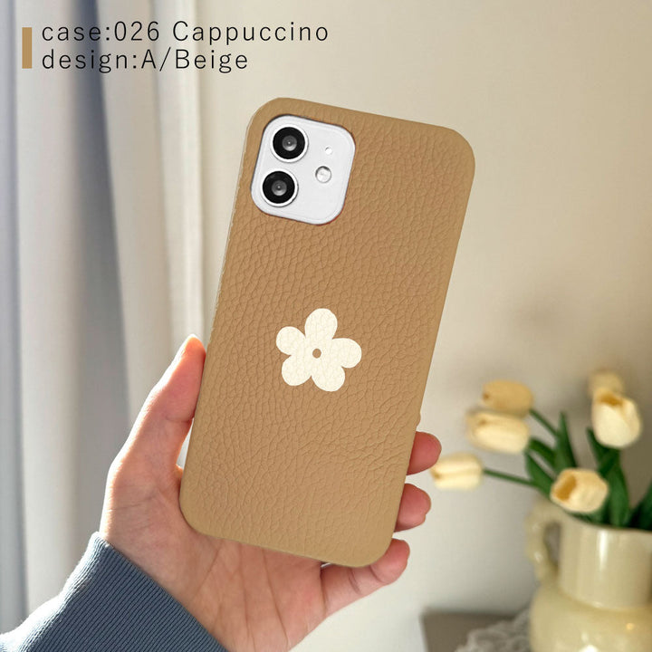 Cuir véritable 32 couleurs cuir italien grainé motif floral 1 coque arrière série Xperia