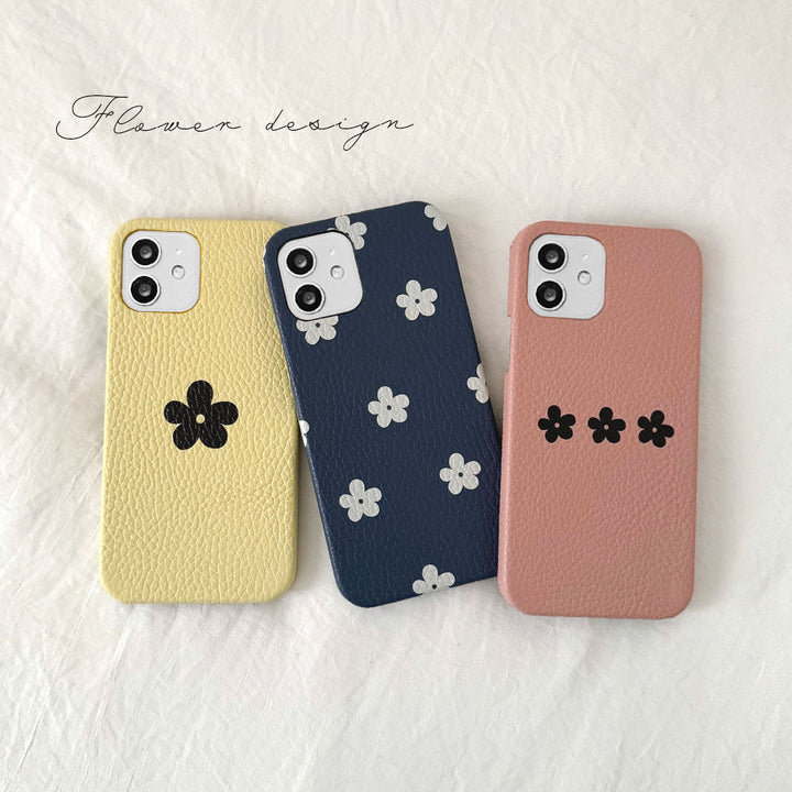 Cuir véritable 32 couleurs cuir italien grainé motif floral 1 coque arrière série AQUOS