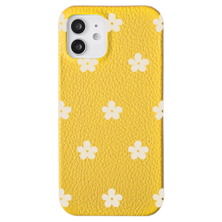 Cuir véritable 32 couleurs cuir italien grainé motif floral 1 coque arrière série AQUOS