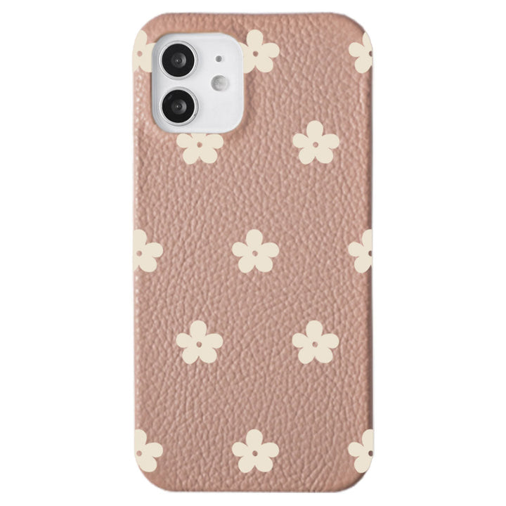 Cuir véritable 32 couleurs cuir italien grainé motif floral 1 coque arrière série AQUOS