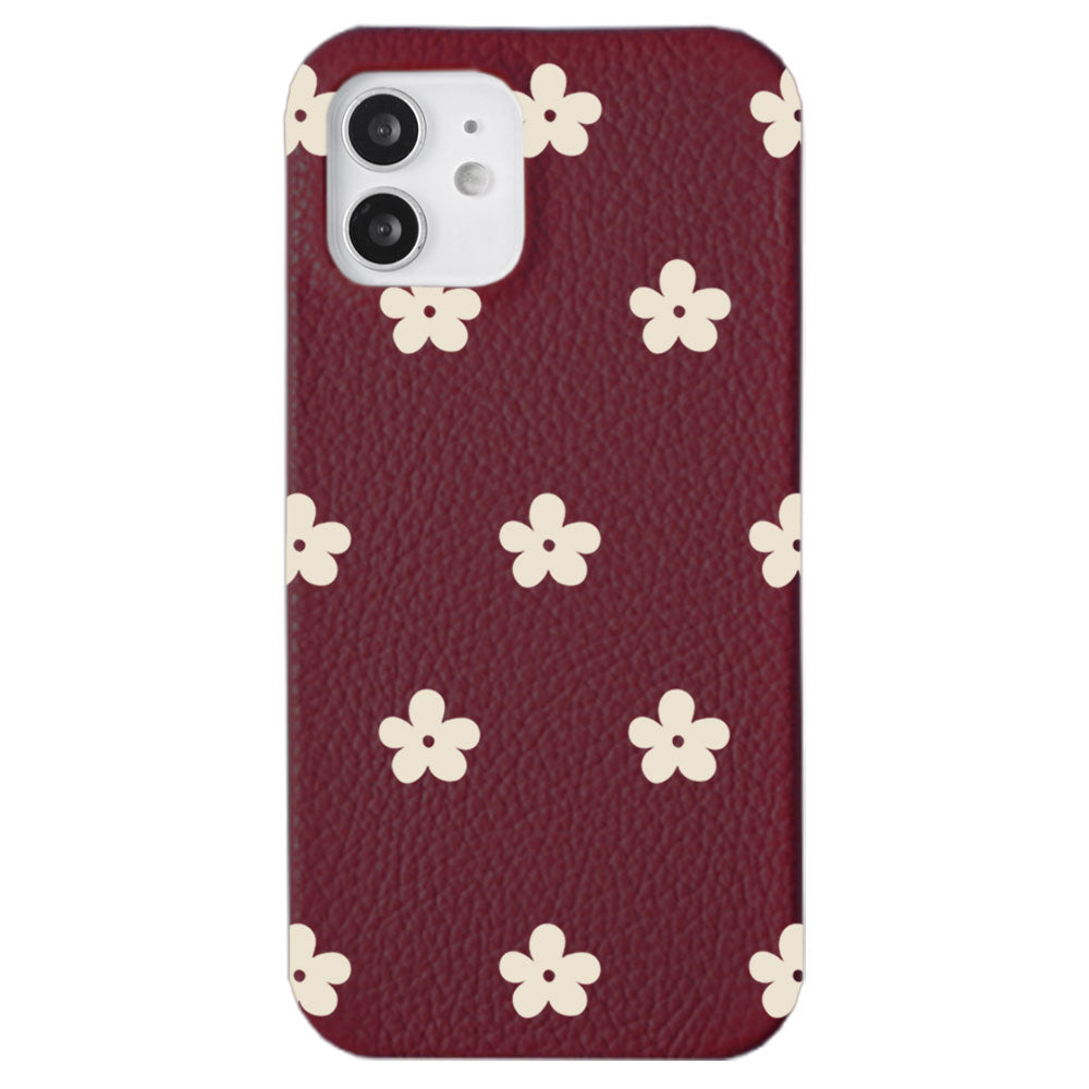 Cuir véritable 32 couleurs cuir italien grainé motif floral 1 coque arrière série AQUOS