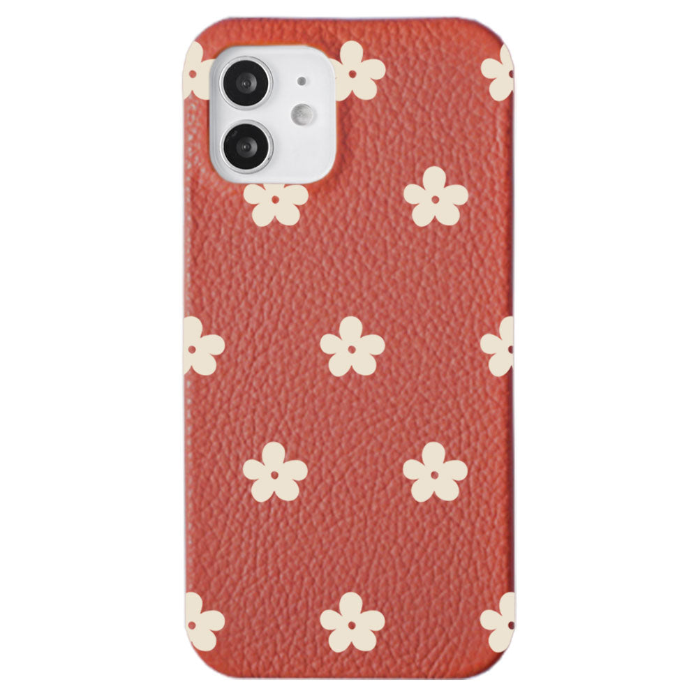 Cuir véritable 32 couleurs cuir italien grainé motif floral 1 coque arrière série Xperia