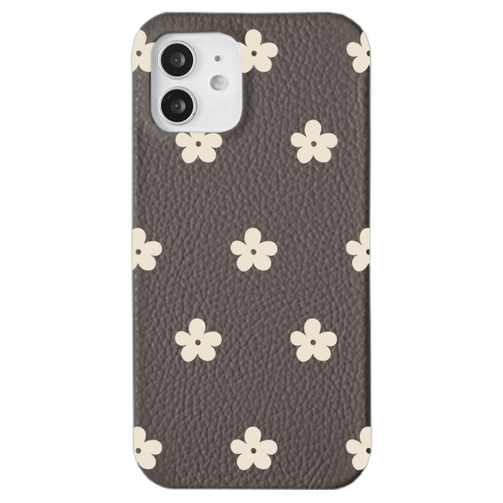 Genuine leather 32 colors Italian shrink leather floral pattern 1 back case Galaxy series