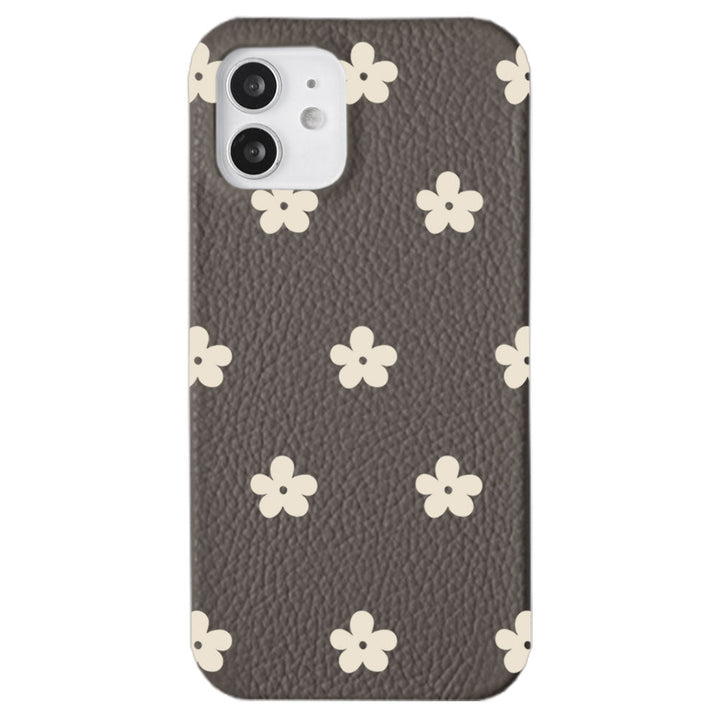 Genuine leather 32 colors Italian shrink leather floral pattern 1 back case Galaxy series