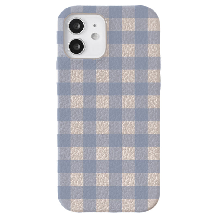 Cuir véritable 32 couleurs cuir italien grainé motif vichy coque arrière Google Pixel série