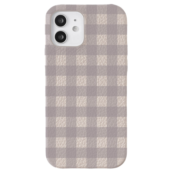 Genuine leather 32 colors Italian shrink leather gingham check pattern back case AQUOS series