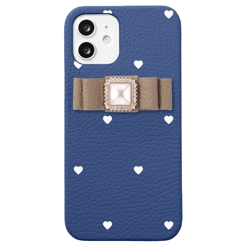 Genuine leather 32 colors Italian shrink leather heart pattern ribbon decoration back case Google Pixel series