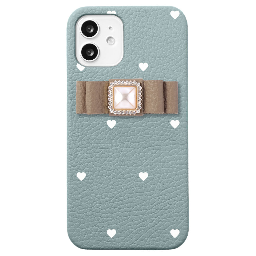 Genuine leather 32 colors Italian shrink leather heart pattern ribbon decoration back case Google Pixel series