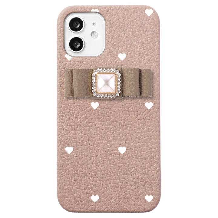 Genuine leather 32 colors Italian shrink leather heart pattern ribbon decoration back case Google Pixel series