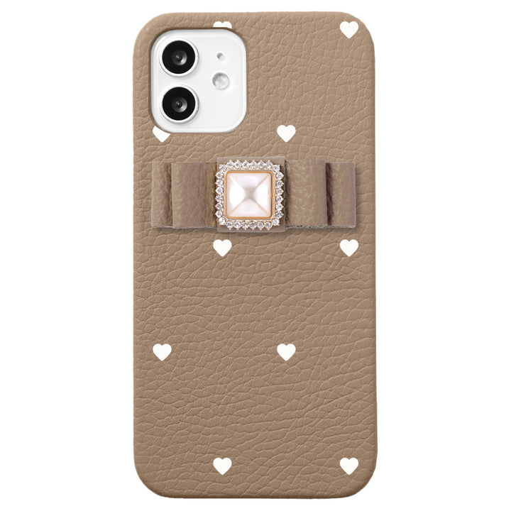 Genuine leather 32 colors Italian shrink leather heart pattern ribbon decoration back case Google Pixel series