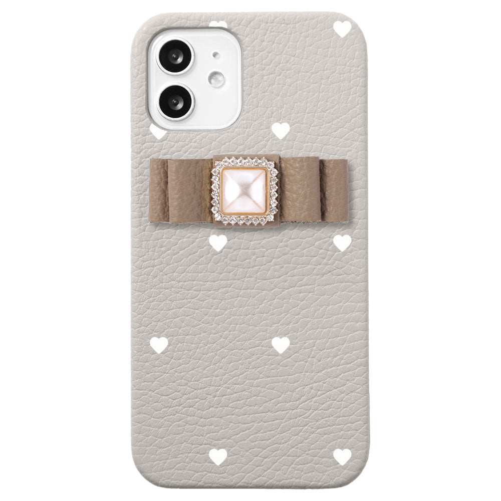Genuine leather 32 colors Italian shrink leather heart pattern ribbon decoration back case Google Pixel series