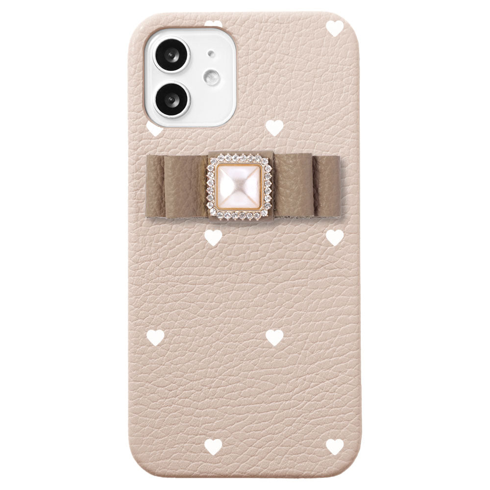 Genuine leather 32 colors Italian shrink leather heart pattern ribbon decoration back case Google Pixel series