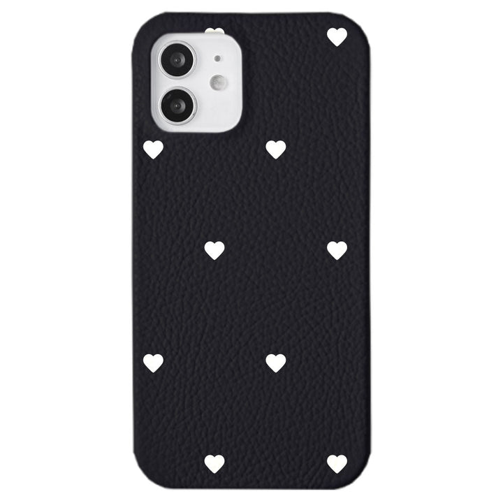 Cuir véritable 32 couleurs cuir italien grainé motif cœur coque arrière série Galaxy
