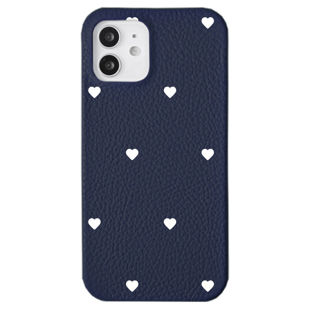Cuir véritable 32 couleurs cuir italien grainé motif cœur coque arrière série Galaxy