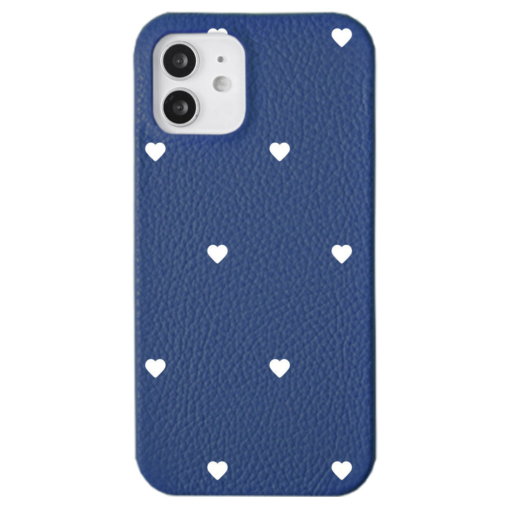 Cuir véritable 32 couleurs cuir italien grainé motif cœur coque arrière série Galaxy