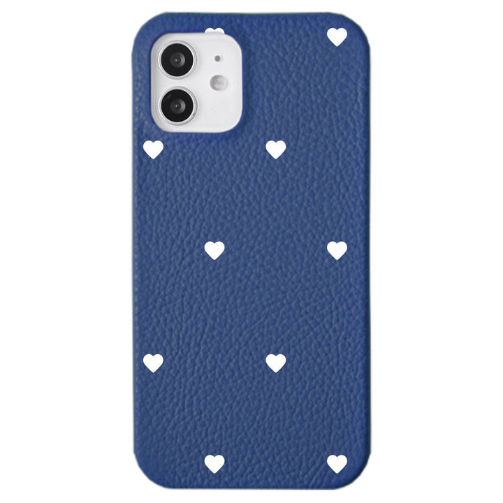 Cuir véritable 32 couleurs cuir italien grainé motif cœur coque arrière série Galaxy