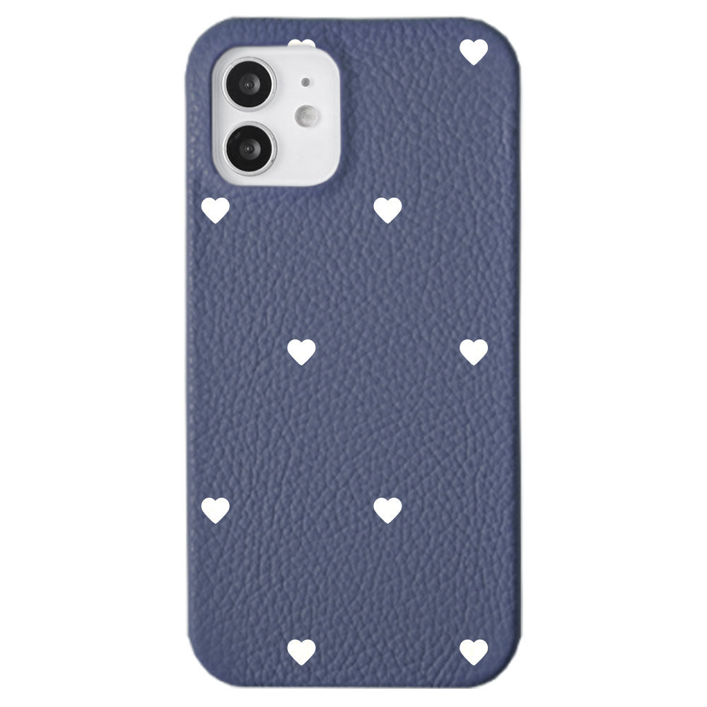 Cuir véritable 32 couleurs cuir italien grainé motif cœur coque arrière série Galaxy