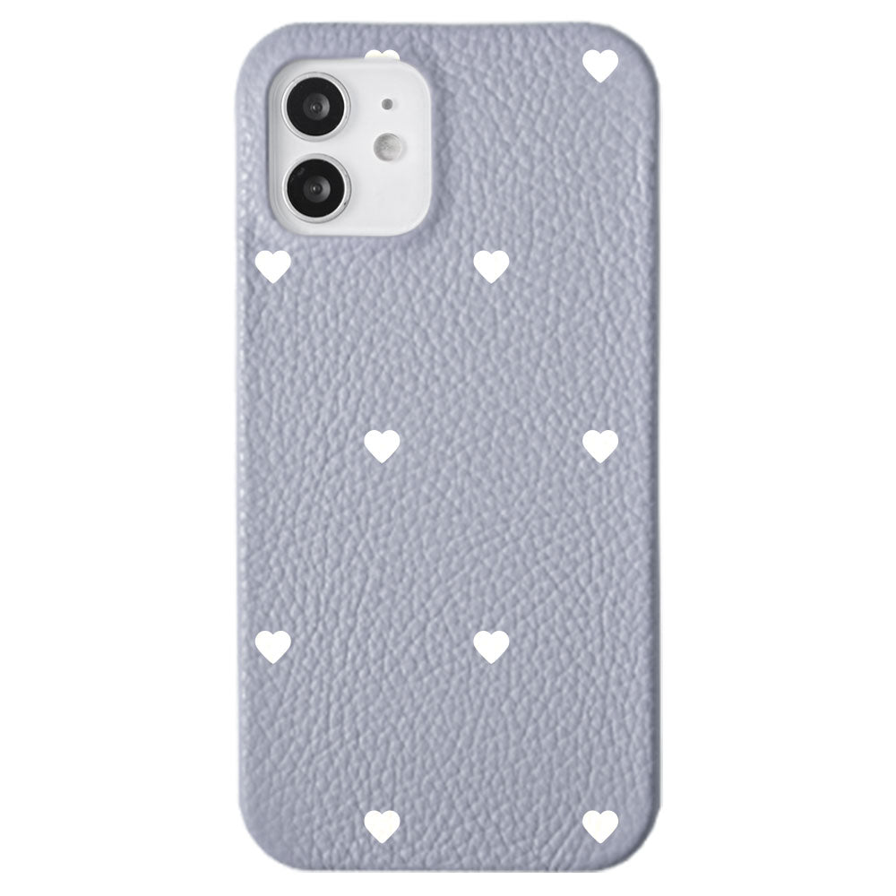 Cuir véritable 32 couleurs cuir italien grainé motif cœur coque arrière série Galaxy