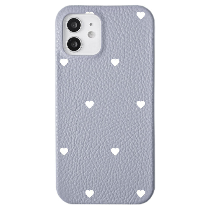 Cuir véritable 32 couleurs cuir italien grainé motif cœur coque arrière série Galaxy
