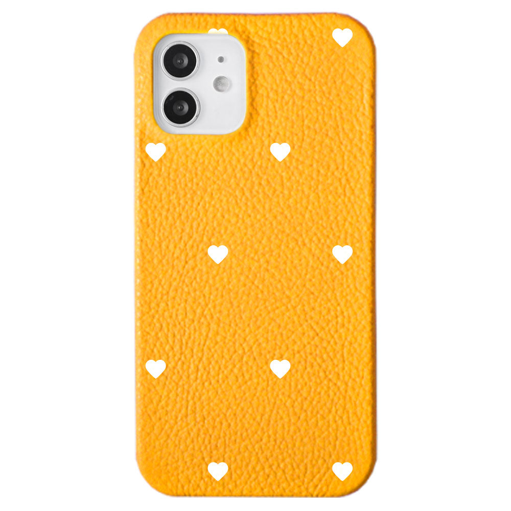 Cuir véritable 32 couleurs cuir italien grainé motif cœur coque arrière série Galaxy