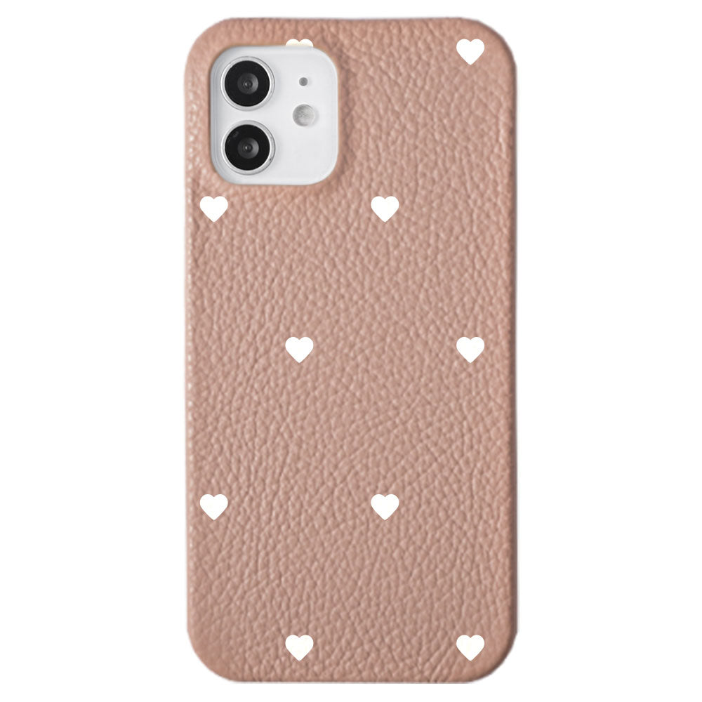 Cuir véritable 32 couleurs cuir italien grainé motif cœur coque arrière série Galaxy
