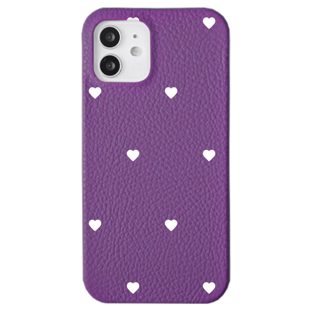 Cuir véritable 32 couleurs cuir italien grainé motif cœur coque arrière série Galaxy