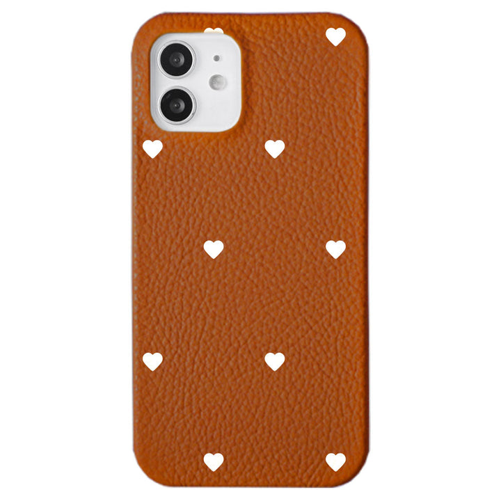Cuir véritable 32 couleurs cuir italien grainé motif cœur coque arrière série Galaxy