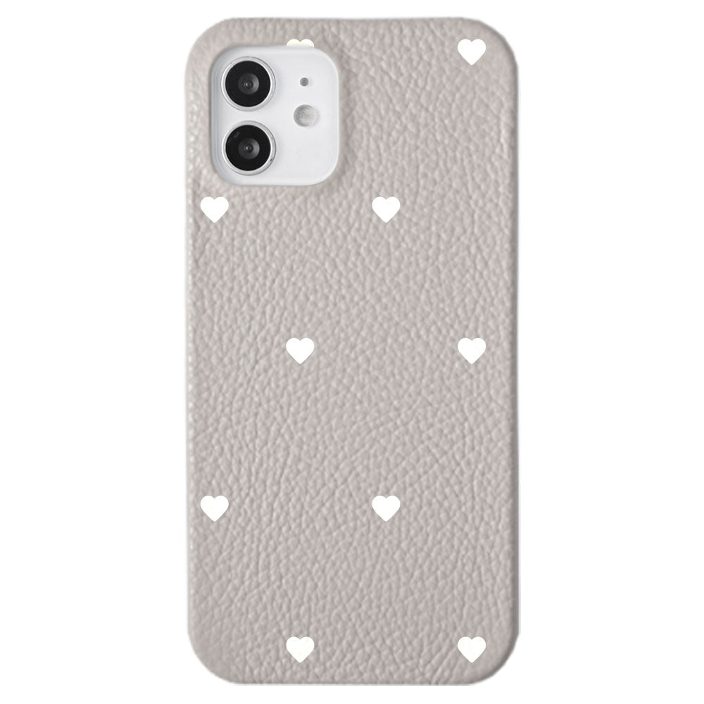 Cuir véritable 32 couleurs cuir italien grainé motif cœur coque arrière série Galaxy