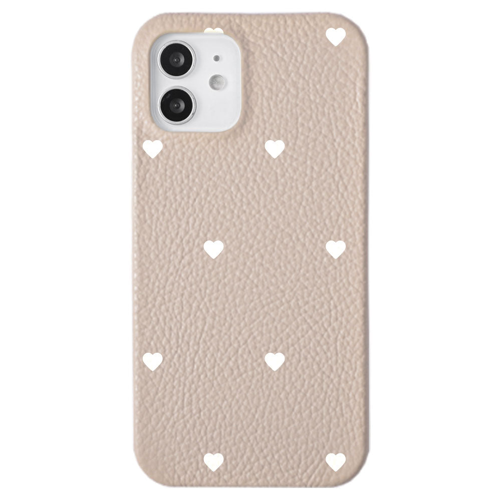 Cuir véritable 32 couleurs cuir italien grainé motif cœur coque arrière série Galaxy