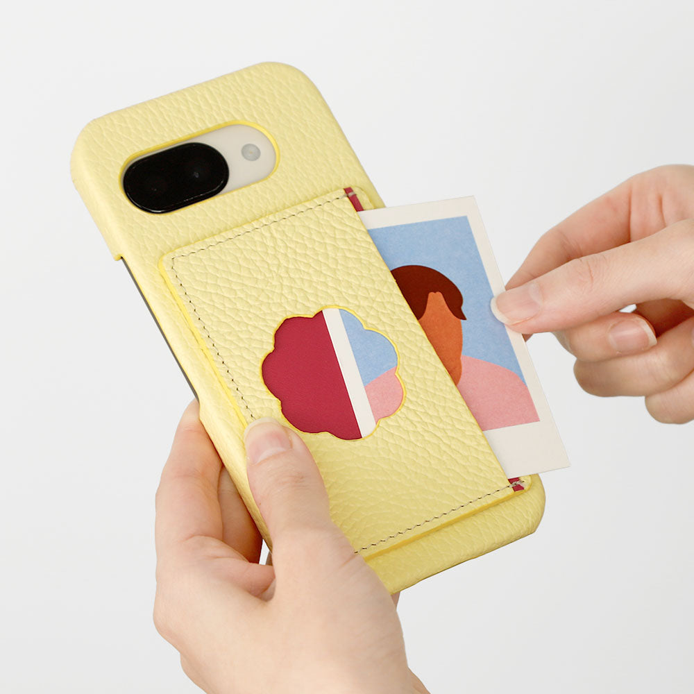 Genuine leather 32 colors Italian shrink leather with photo holder card case with back case AQUOS series