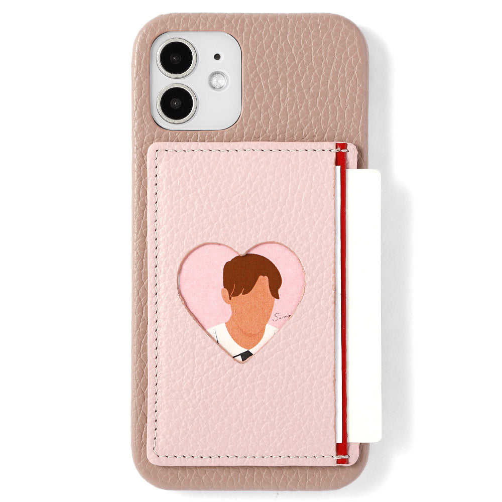 Genuine leather 32 colors Italian shrink leather with photo holder card case with back case AQUOS series