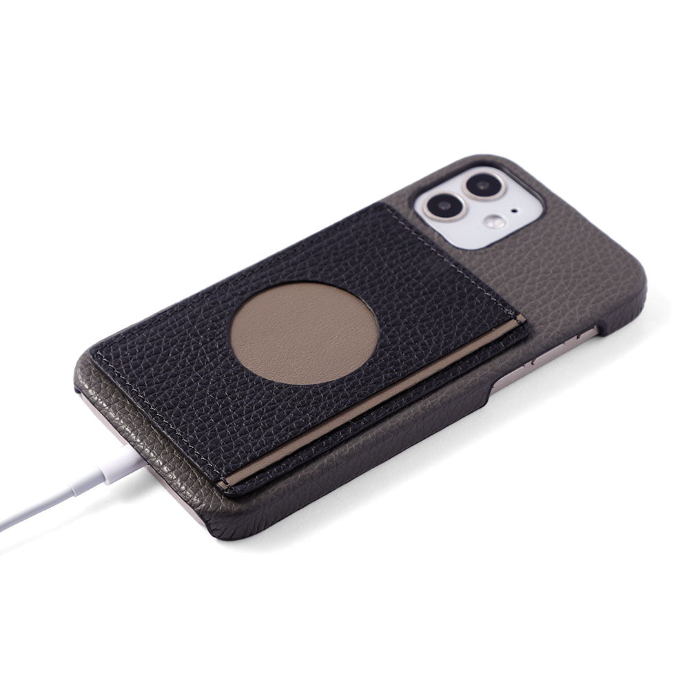 Genuine leather 32 colors Italian shrink leather with photo holder card case with back case AQUOS series