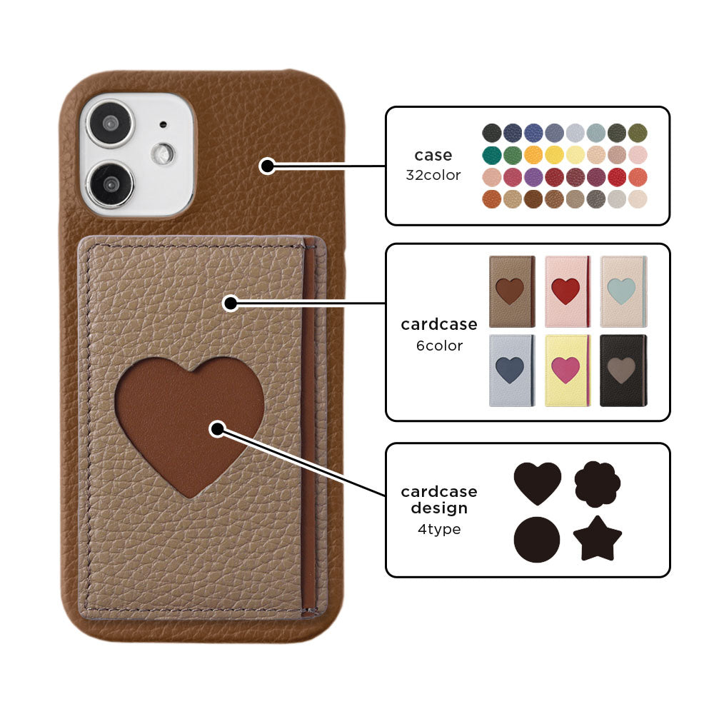 Genuine leather 32 colors Italian shrink leather with photo holder card case with back case AQUOS series