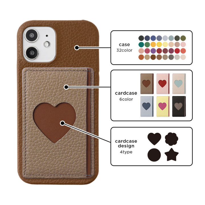 Genuine leather 32 colors Italian shrink leather with photo holder card case with back case AQUOS series