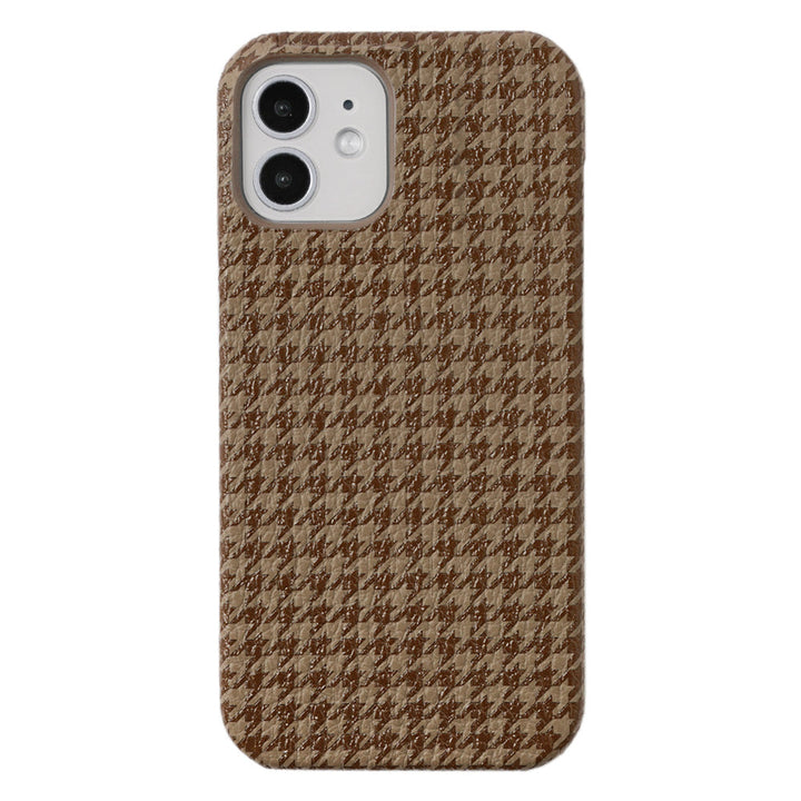 Cuir véritable cuir italien grainé motif pied-de-poule coque arrière Google Pixel série
