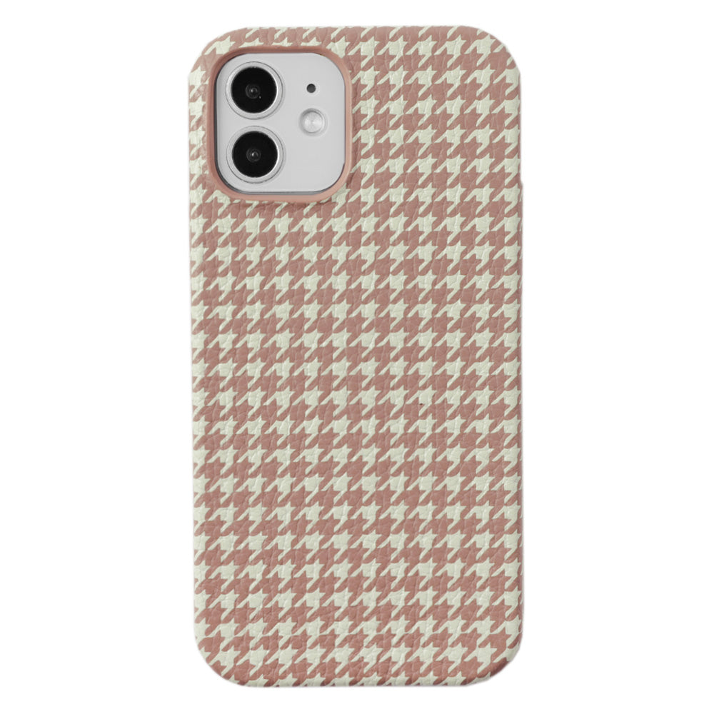 Cuir véritable cuir italien grainé motif pied-de-poule coque arrière Google Pixel série