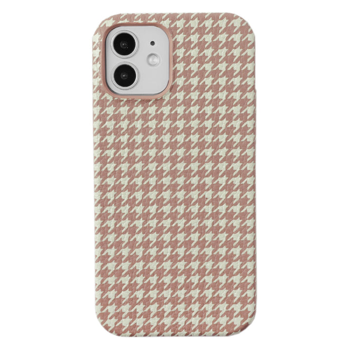 Cuir véritable cuir italien grainé motif pied-de-poule coque arrière Google Pixel série