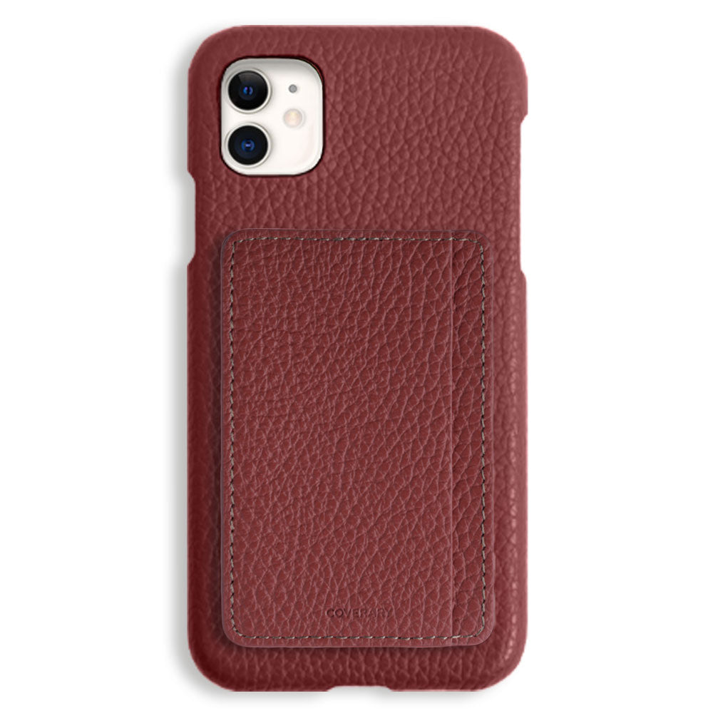 本革 32色 イタリアンシュリンクレザー カード収納 ポケット付き 背面ケース iPhoneシリーズ