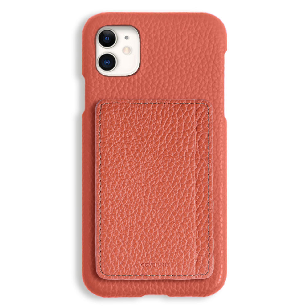 本革 32色 イタリアンシュリンクレザー カード収納 ポケット付き 背面ケース iPhoneシリーズ