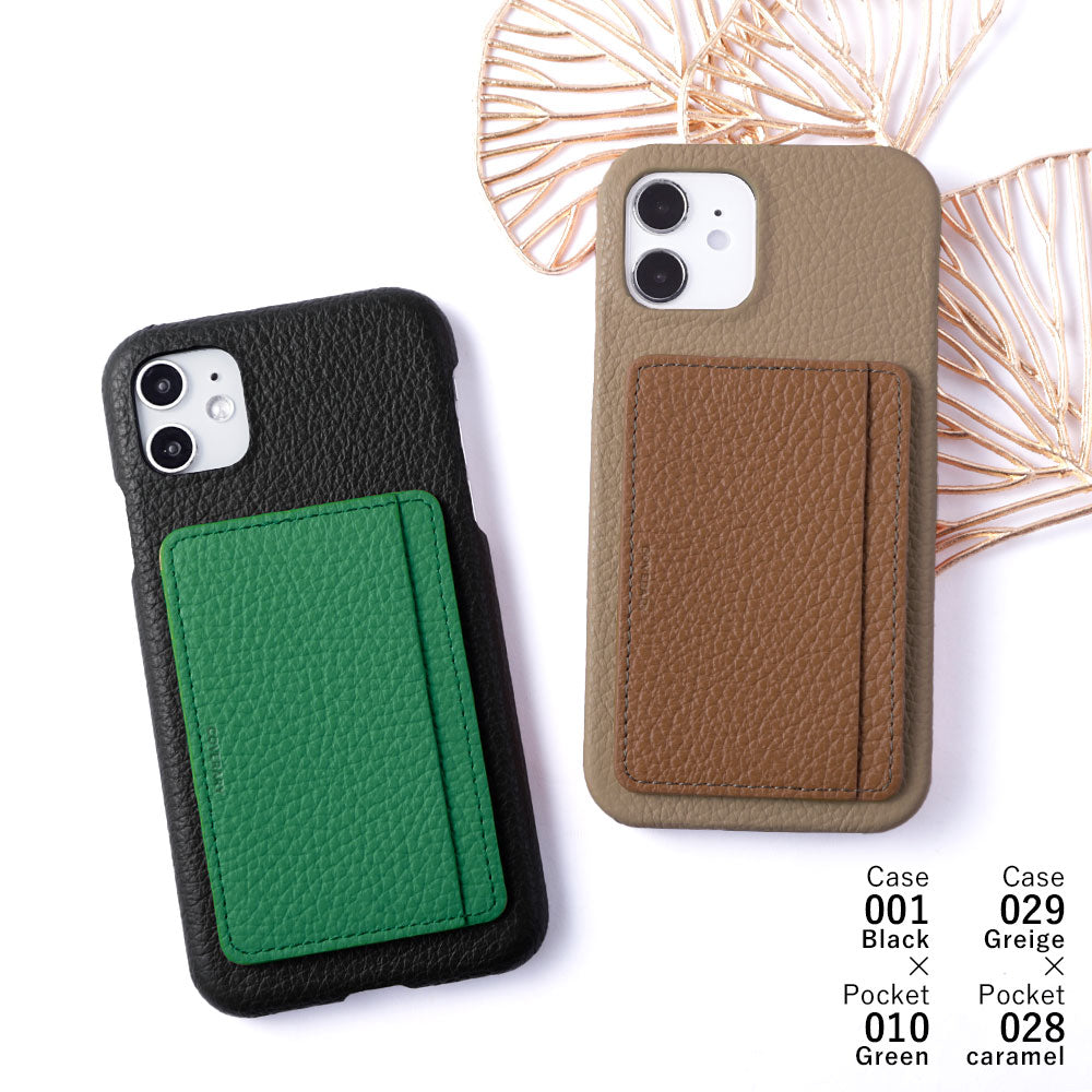 Genuine leather 32 colors Italian shrink leather card storage with pocket back case AQUOS series