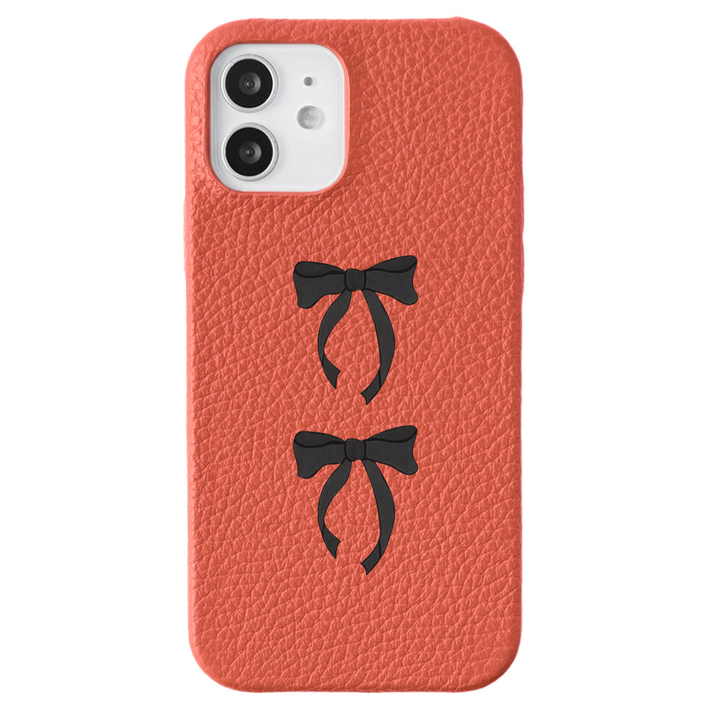 Genuine leather 32 colors Italian shrink leather ribbon pattern back case iPhone series