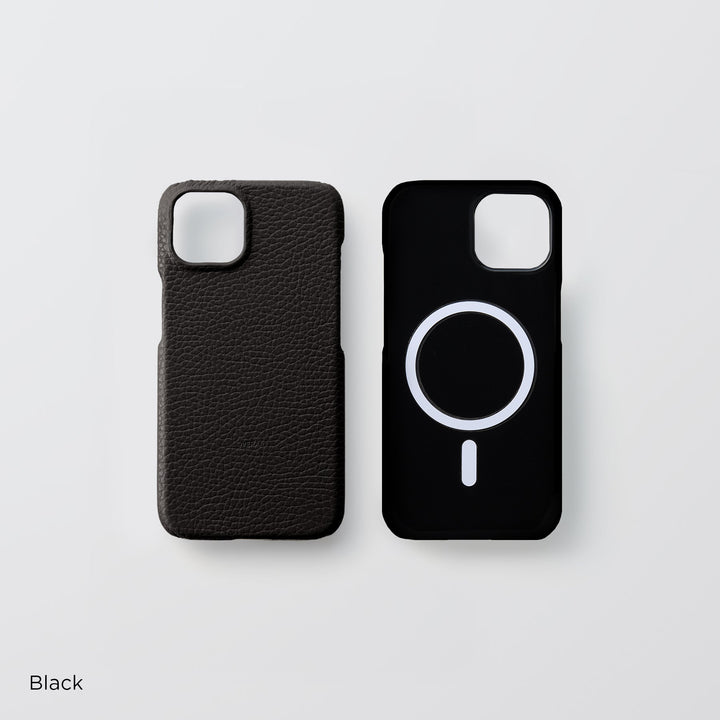 Genuine Leather, 32 Colors, Italian Shrunken Leather, MagSafe Compatible, Shock-Absorbing Back Case for iPhone Series