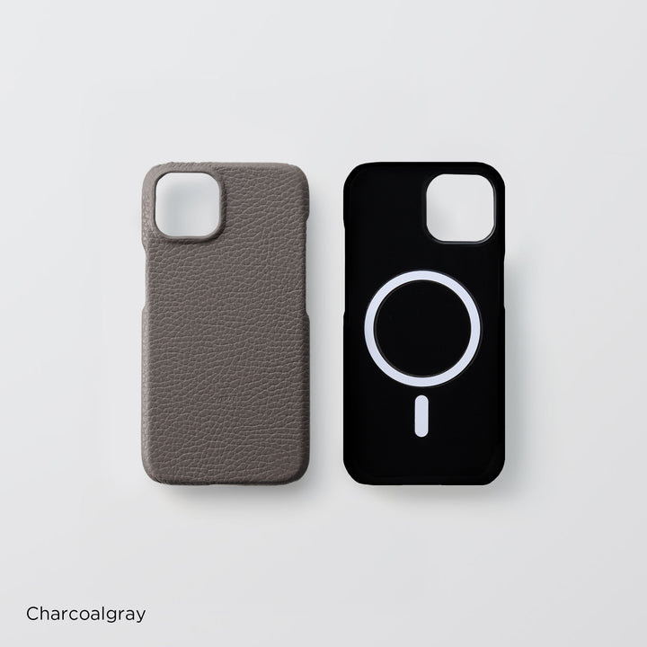 Genuine Leather, 32 Colors, Italian Shrunken Leather, MagSafe Compatible, Shock-Absorbing Back Case for iPhone Series