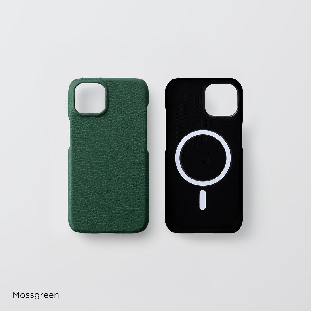Genuine Leather, 32 Colors, Italian Shrunken Leather, MagSafe Compatible, Shock-Absorbing Back Case for iPhone Series