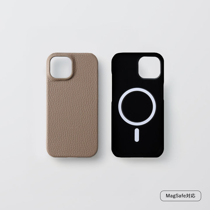 Genuine Leather, 32 Colors, Italian Shrunken Leather, MagSafe Compatible, Shock-Absorbing Back Case for iPhone Series